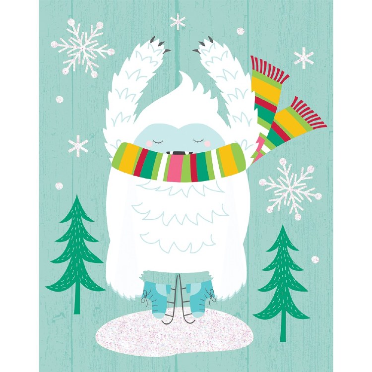 Festive Yeti Holiday Card Set • 15 Cards