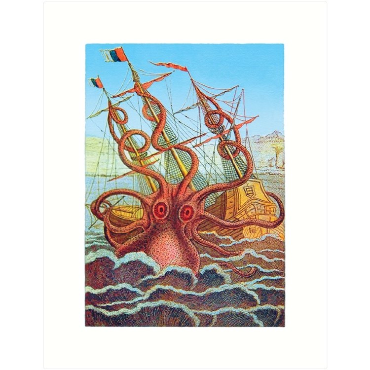 Card Kraken Ship Disaster Blank