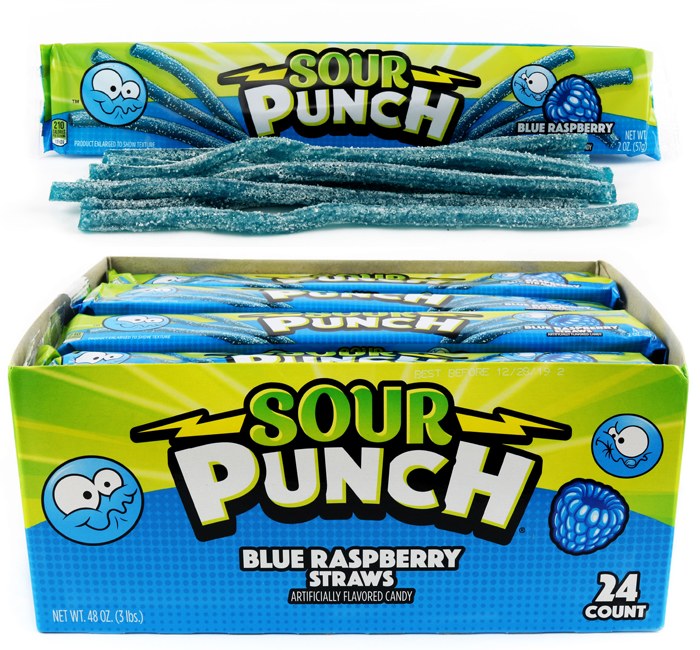 Sour Punch Blue Rasp Straws