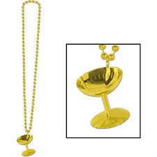 Beads Champagne Glass Gold