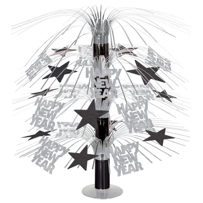 Centerpiece HNY Cascade Black and Silver