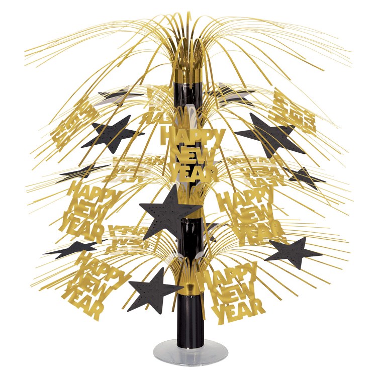 Centerpiece HNY Cascade Black and Gold