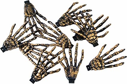 Mini Gold Skeleton Hands ~ 10 Pack