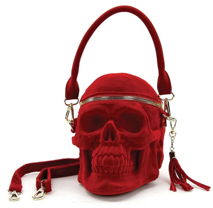 Bag Skull Velvet Red