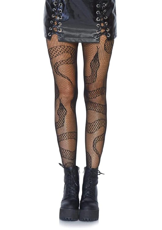 Tights Snake Net Black
