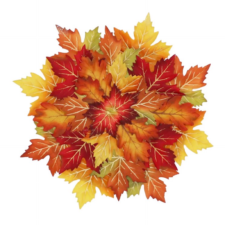 Harvest Time Fabric Autumn Leaf Placemat Round