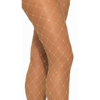 Fishnets Beige &amp; Rhinestones