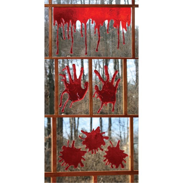 Bloody Window Clings 3D Asst