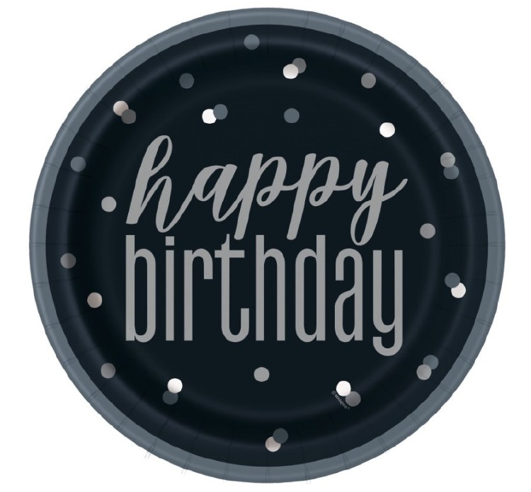 Glitz HBD 9" Plate 8ct