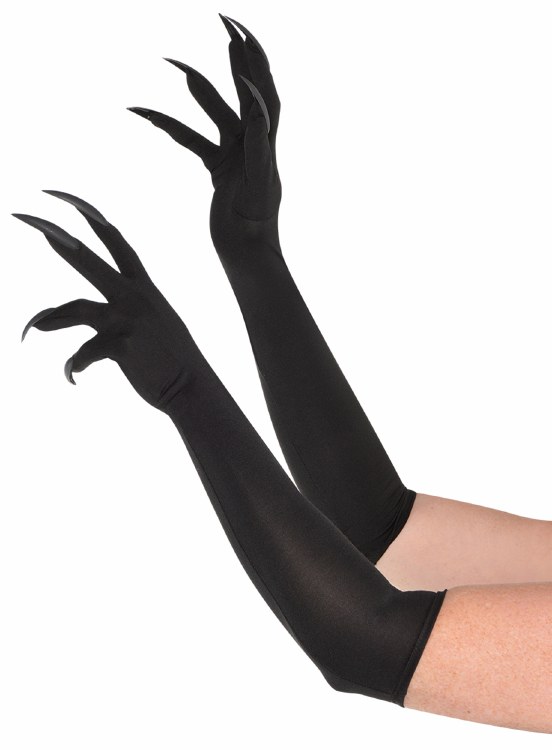 Long Black Gloves w/ Claws