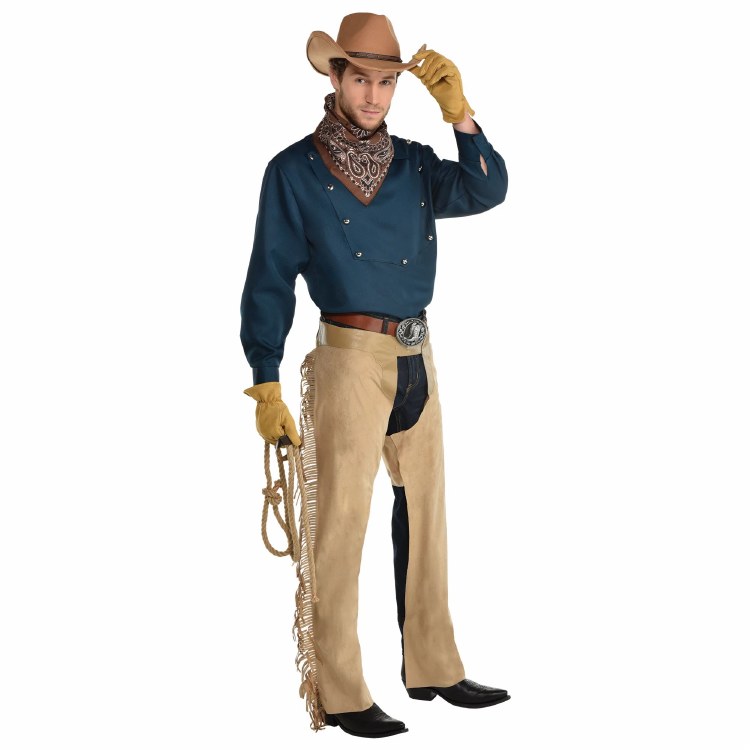 Cowboy Wrangler Chaps Adult Standard Size