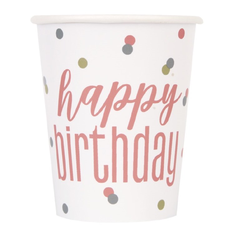 Glitz BDay Cups 9oz 8ct