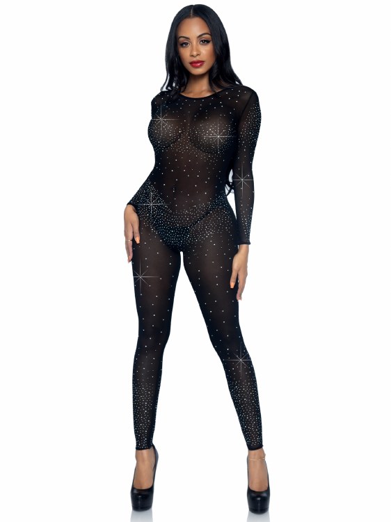 Catsuit Sheer Blk XS