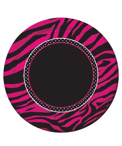 Pink Zebra 7in Plates 8ct