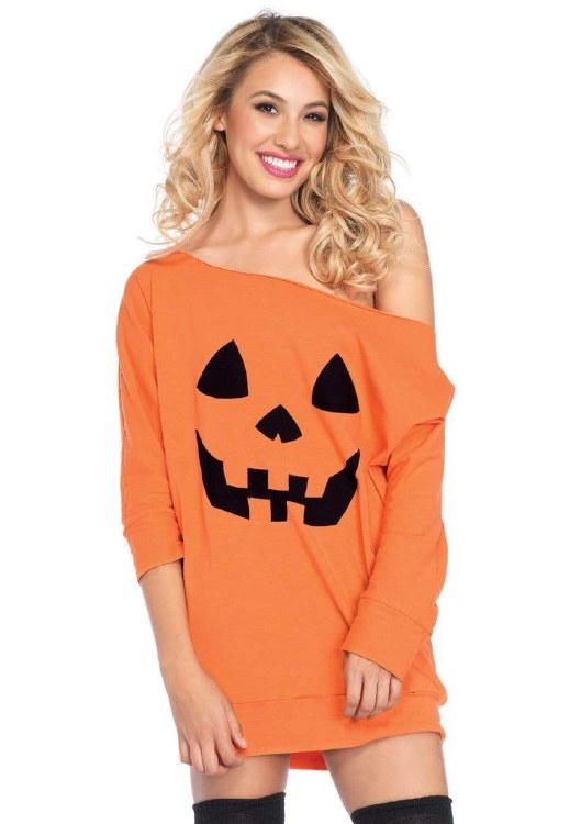 Pumpkin Jersey Dress XL