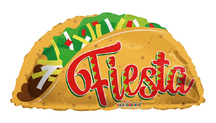 Taco, Fiesta Shape • Standard Size 18" Mylar Helium Balloon