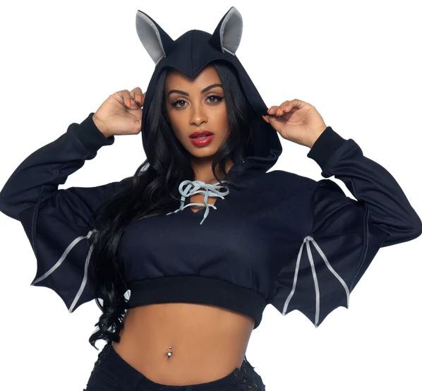 Bat Hoodie Cropped M/L
