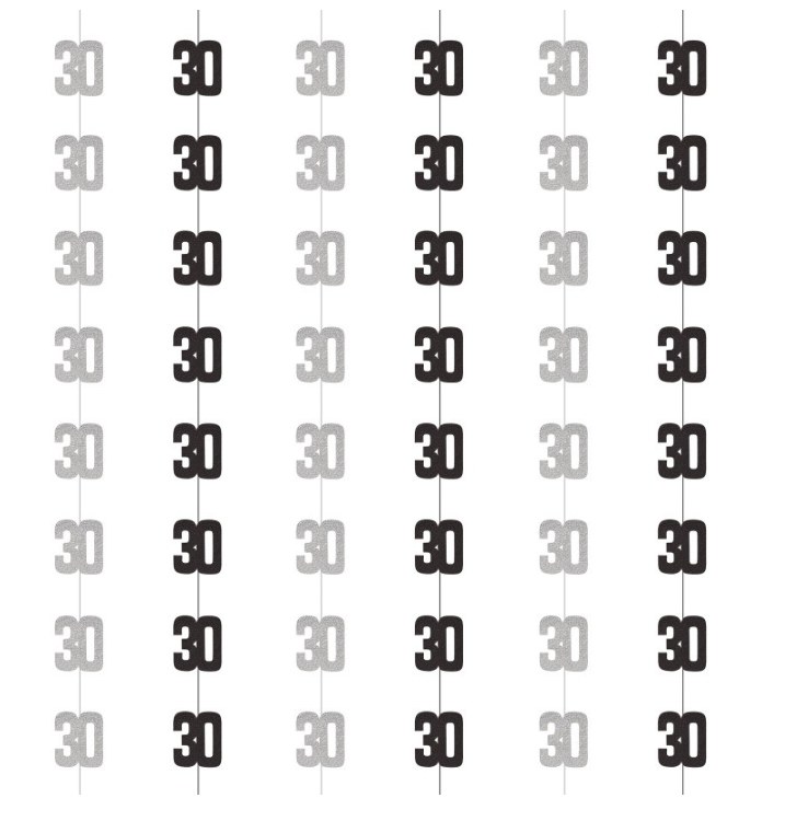 30th Stringer Hang Decor 6ct