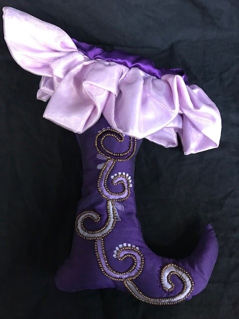 Beaded Stocking ~ Purple