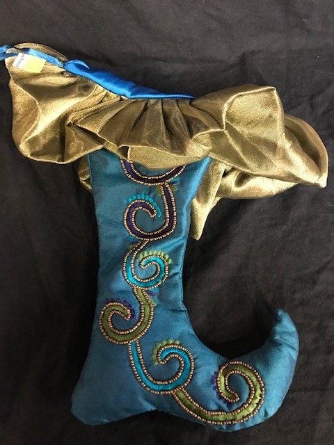 Beaded Stocking ~ Blue