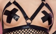 Pasties Cross Blk FauxLeather