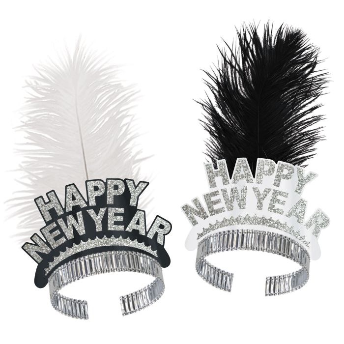 Happy New Year Chicago Swing Tiara Black/White