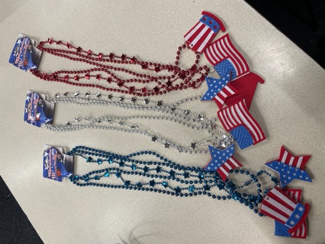 Assorted USA Beads • 3 Count (Red, Blue OR Silver)