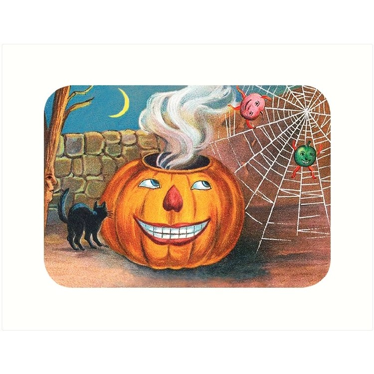 Card Pumpkin Creepy Smile