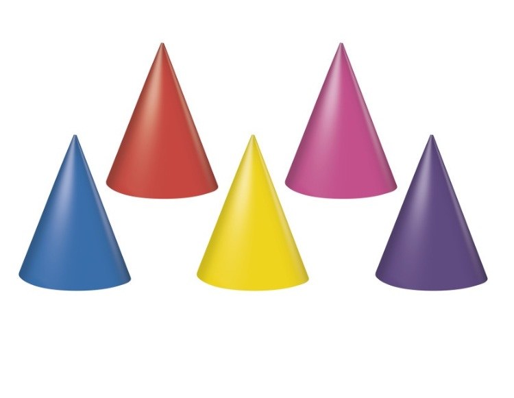 Party Hats Asst Colors 8ct