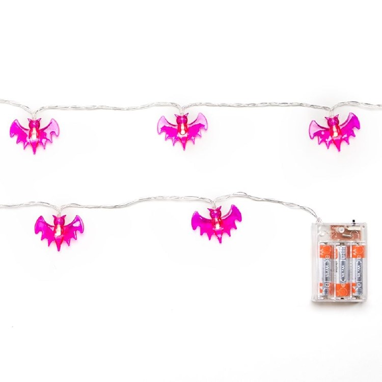 Halloween String Lights ~ Purple Bats ~ 12 Count
