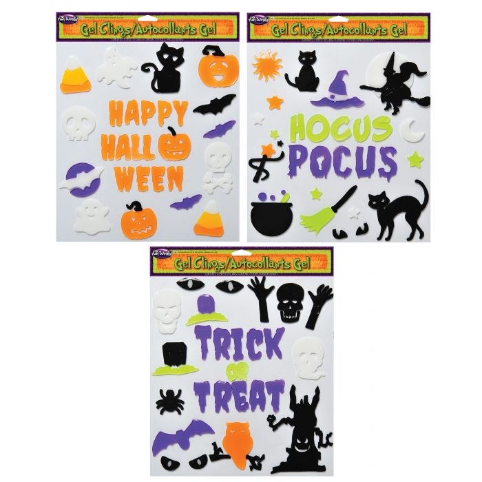 Gel Clings Halloween Asst
