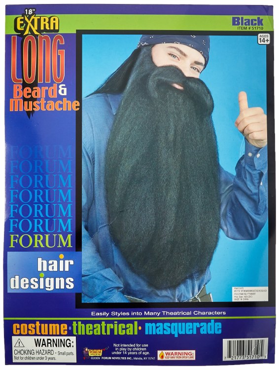 Beard/Moustache Long Black