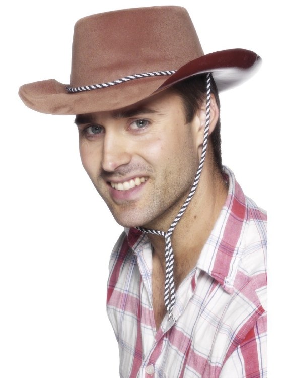 Brwon Plastic Cowboy Hat