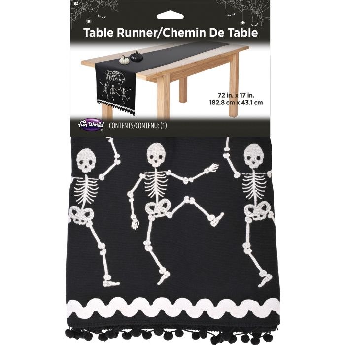 Halloween Table Runner Skeletn
