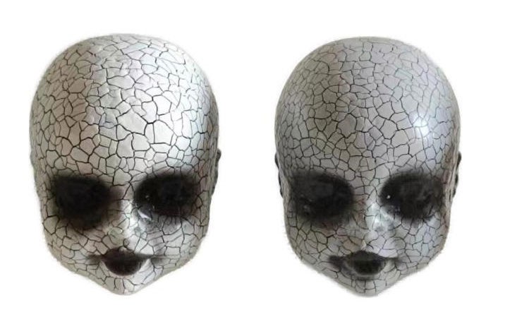Doll Head Creepy Cracked Asst
