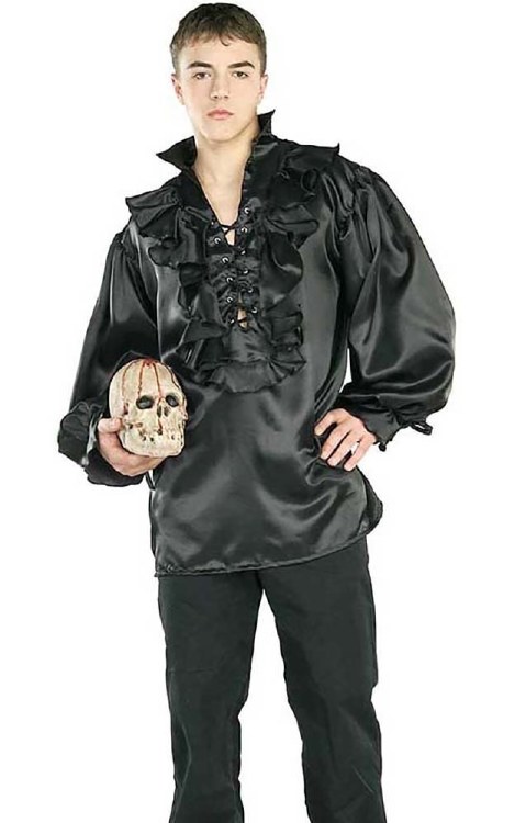 Pirate Shirt Black Satin STD
