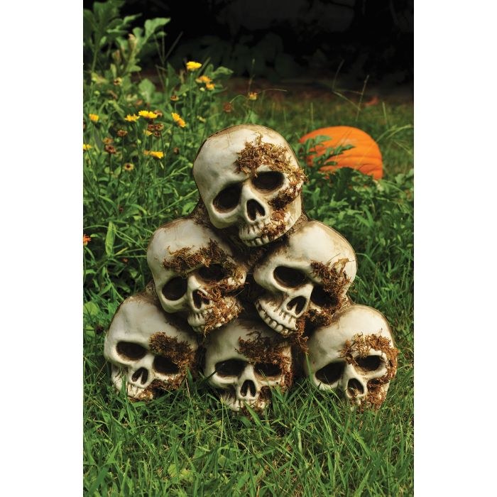 Skull Pyramid Yard Decor 18in