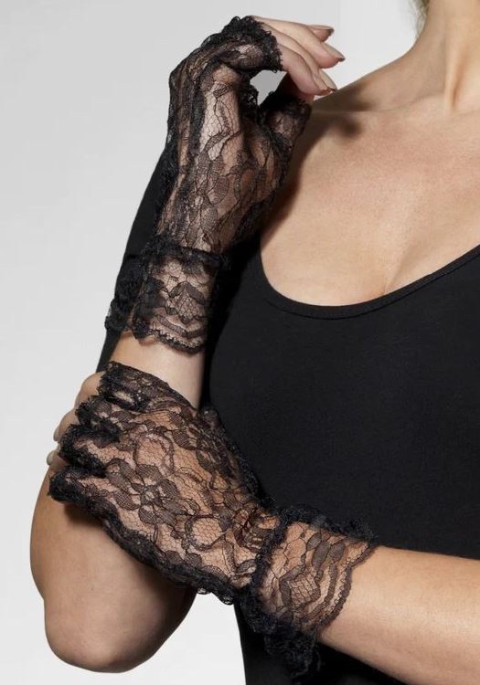 Black Lace Fingerless Gloves