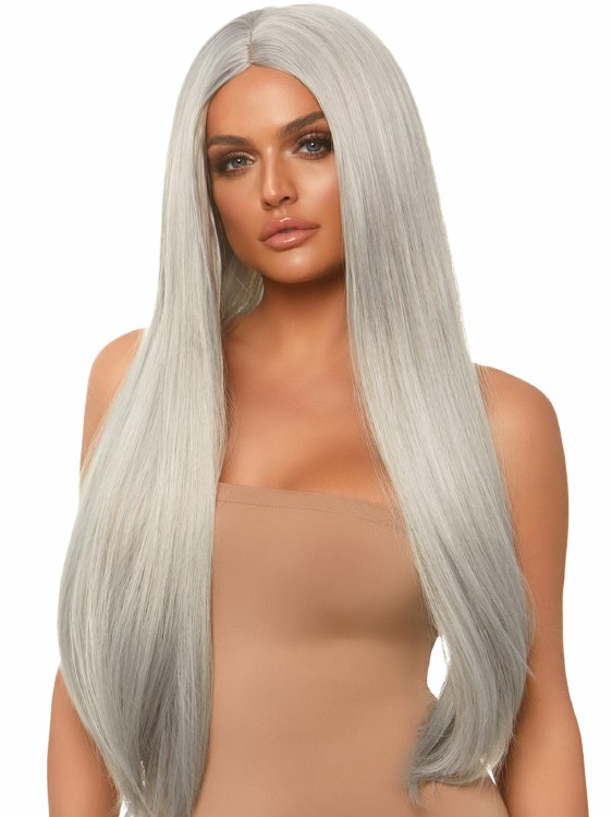 Wig Straight Long Grey