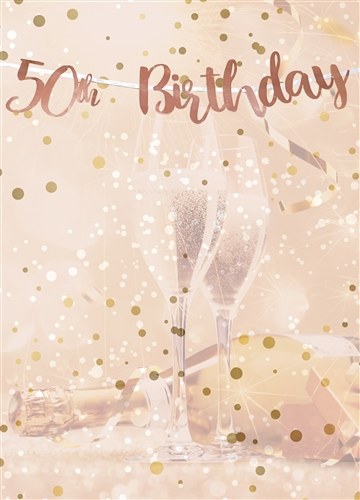 Banner 50th Birthday Rose Gold