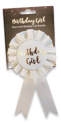 Rose Gold Birthday Girl Badge