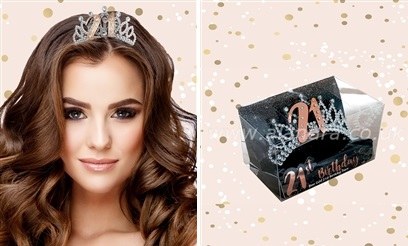 Tiara 21 Rose Gold Rhinestoned