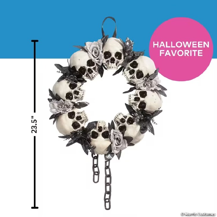 Wreath Flowered w/ Skulls