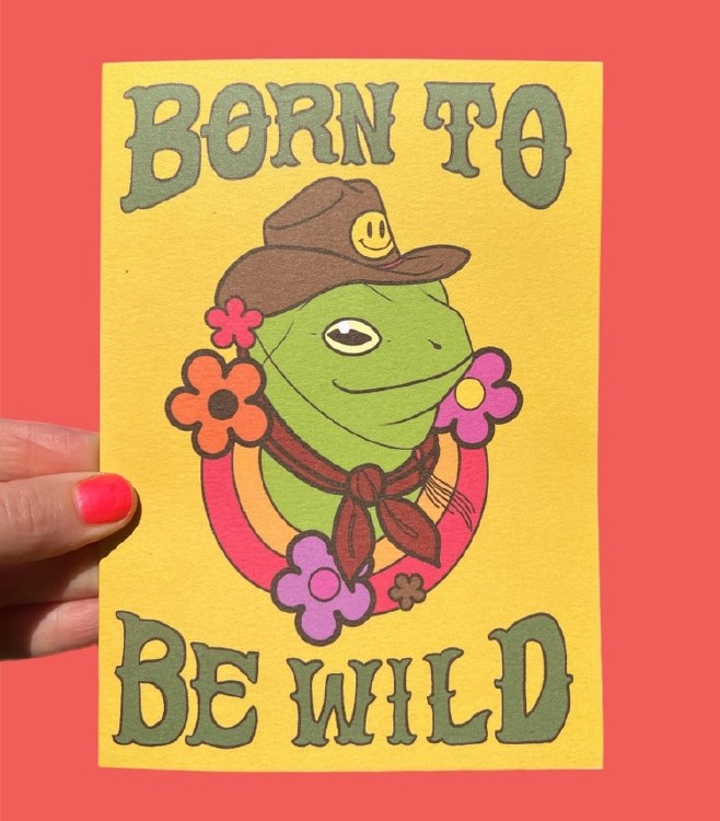 Born To Be Wild Frog • Blank Card