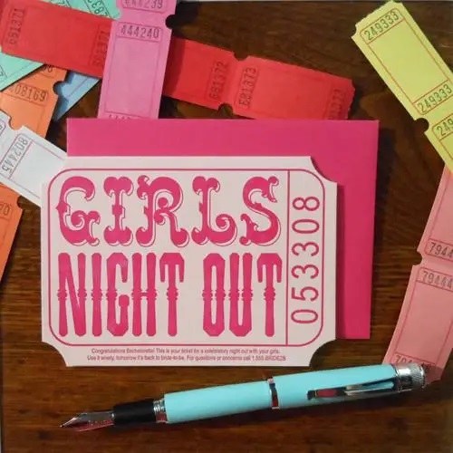 Card Girls Night Out Bachelorette Party