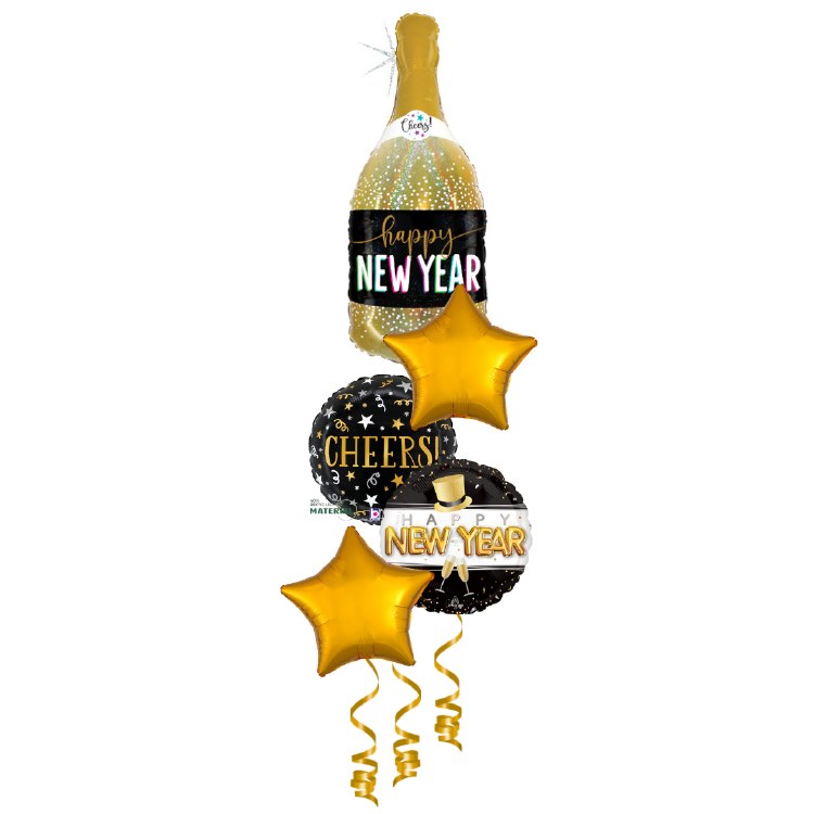 Balloon Bouquet, Cheers Gold Centerpiece V2