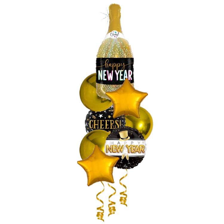 Balloon Bouquet, Gold Spheroid Centerpiece V2