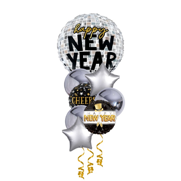 Balloon Bouquet, Disco Silver Spheroid Centerpiece