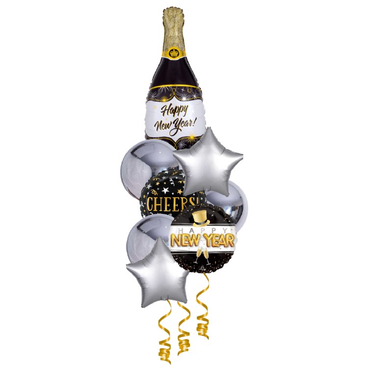 Balloon Bouquet, Silver Spheroid Centerpiece