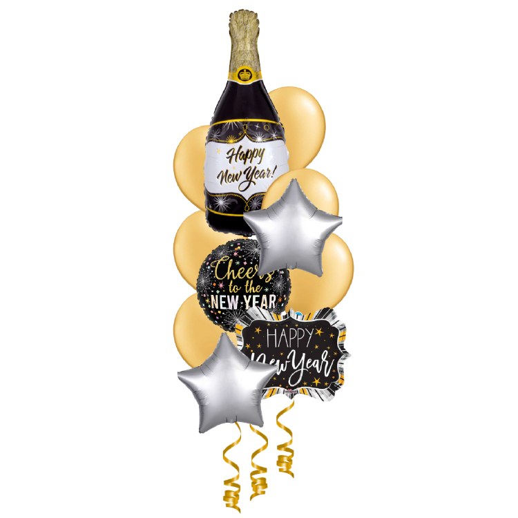 Balloon Bouquet, Deluxe Silver &amp; Gold Centerpiece V2